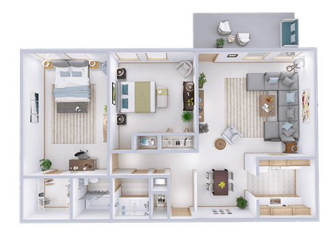 a floor plan of a house with a bedroom and a living room
